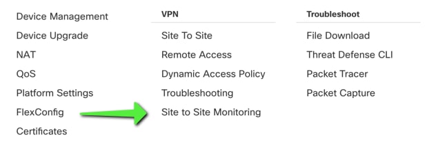 Navigate to Site-to-Site Monitoring