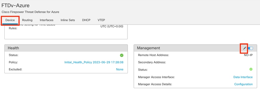 (Facultatif) Spécifiez une adresse IP pour l'interface de données redondante dans le champ Management