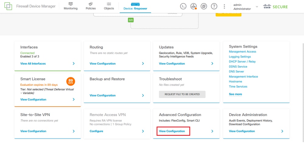 Imagen 29. Configuración avanzada de FDM