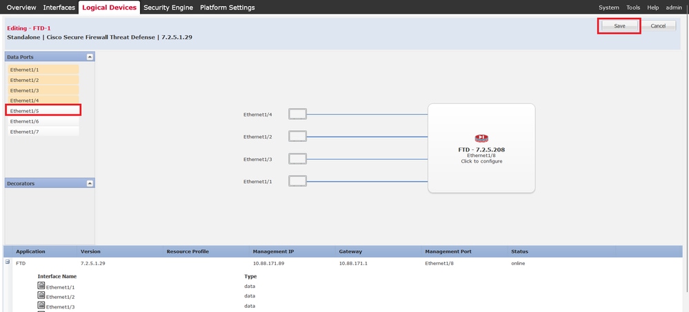 Aggiunta Inline Set First Interface