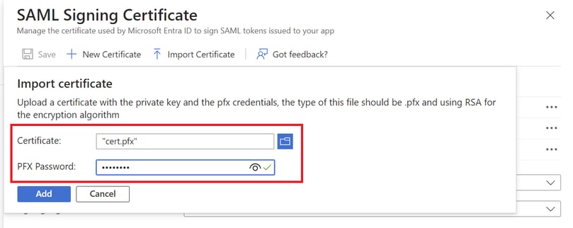 Enter PKCS12 Certificate password