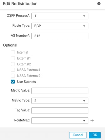 Configuración de redistribución