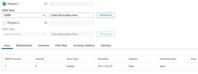 Configuración de área FTD externa