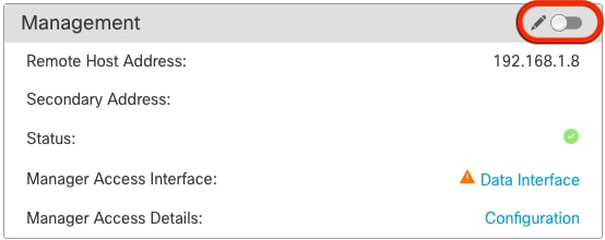 Disable FTD Management on FMC