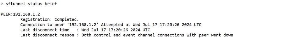 Command Output of sftunnel-status Connectivity Status