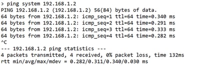 Ping to FMC to Verify Connectivity from FMC over Management Interface