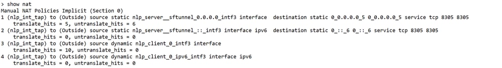 NAT Config على FTD لحركة مرور الإدارة