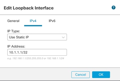 الصورة 4. تكوين عنوان IP للاسترجاع