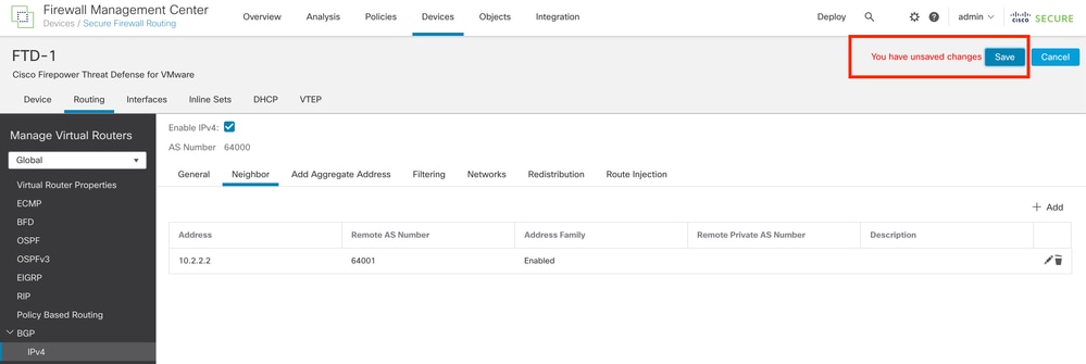 Imagen 19. Guarde la configuración BGP