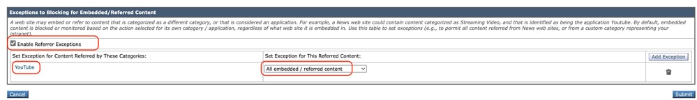 Configura contenuto incorporato