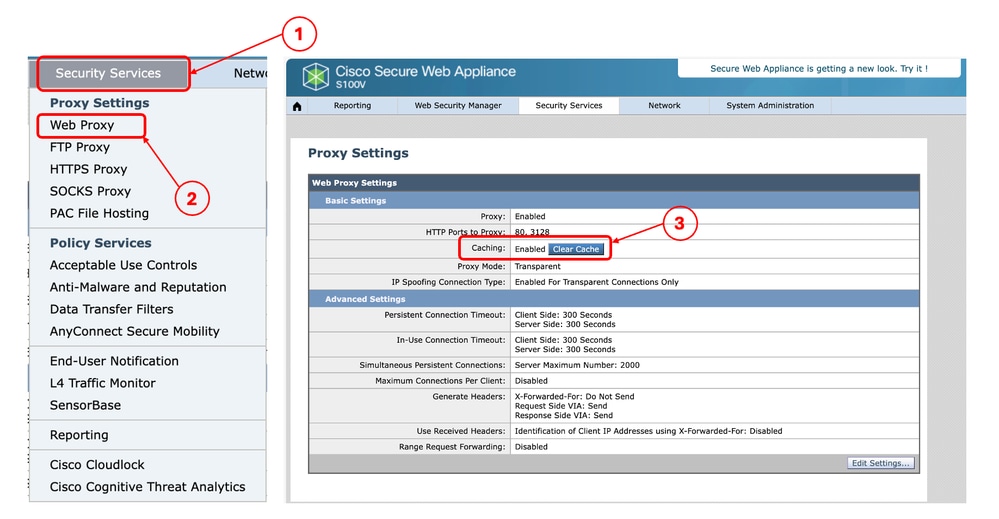 Afbeelding - Proxy caches wissen