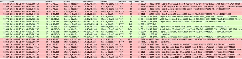 Imagen: todo el tráfico HTTP explícito sin caché