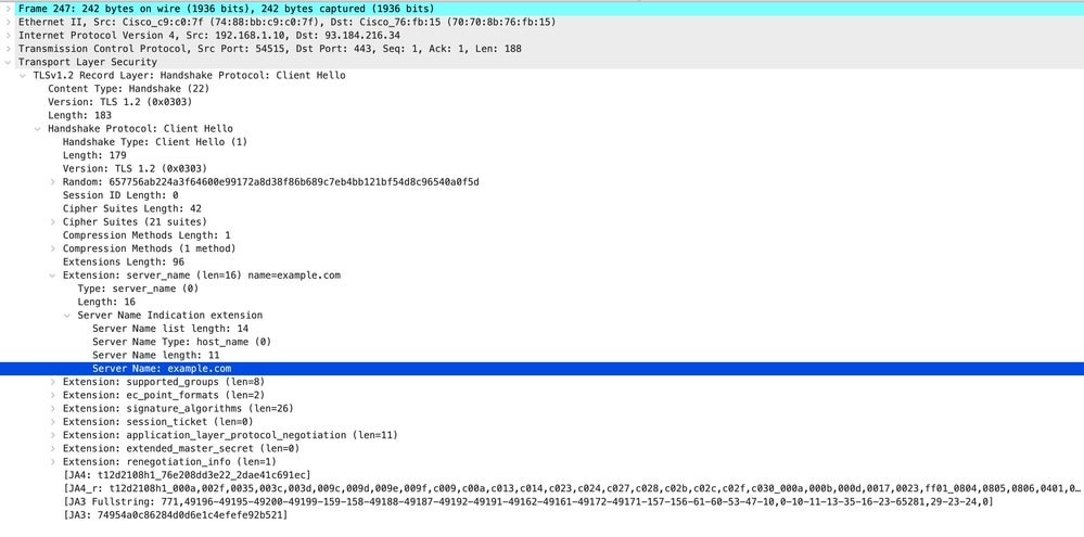 Imagen- Cliente Hello - Cliente a Proxy - Transparente - Sin autenticación