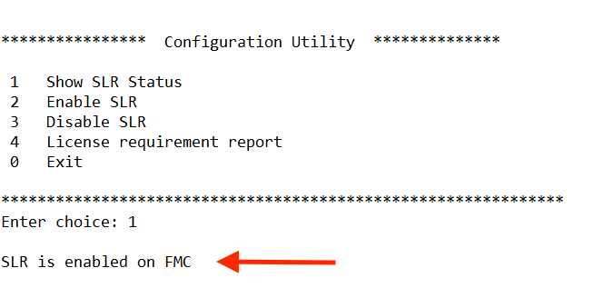 Controleer de SLR-status op de FMC-opdrachtregel