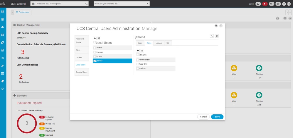 Role Assignment for Local Users in UCS Central