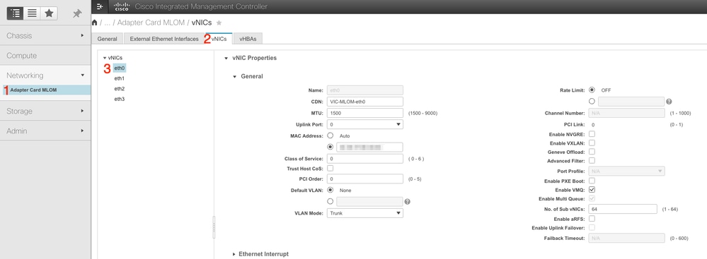 Utiliser CIMC pour localiser les vNIC