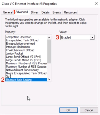 Navigate to Advanced, Scroll to Receive Side Scaling and Ensure it is Enabled