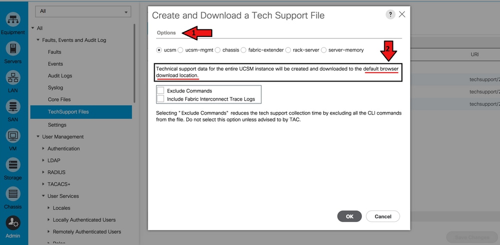 Select the Type of Technical Support Data to Download