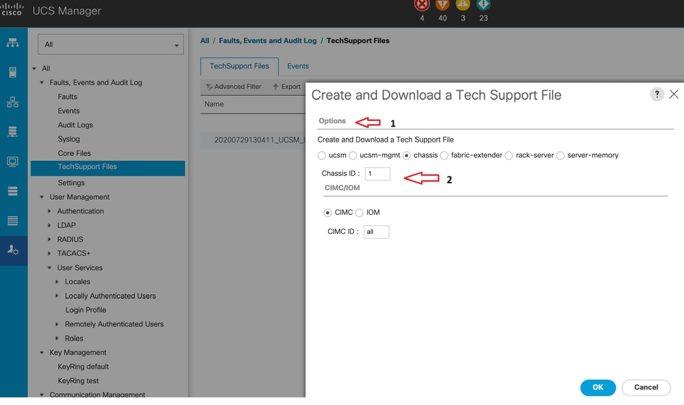 Select the Chassis File Type and Enter the Chassis ID