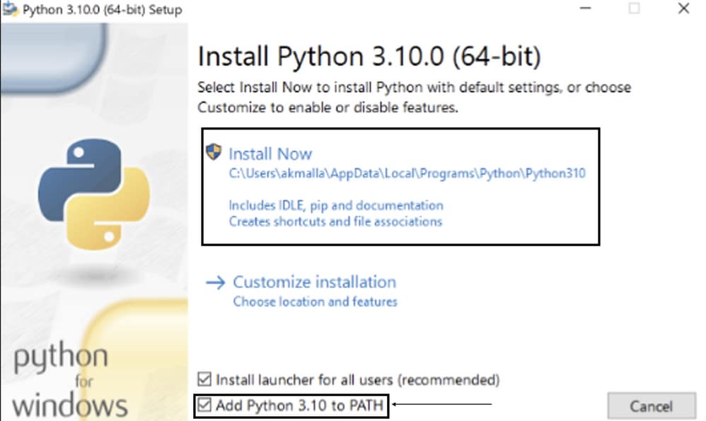 معالج تثبيت Python