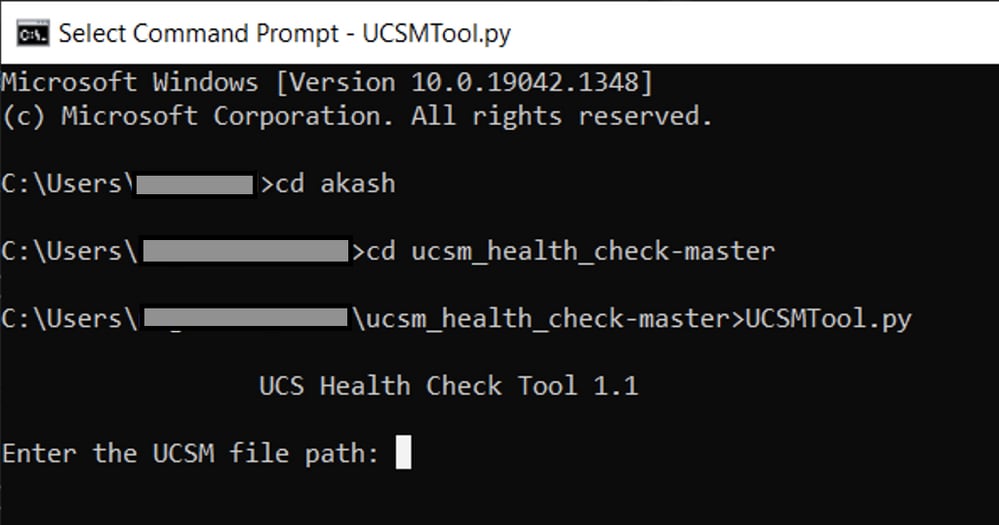 Exécution de l'outil et exécution de UCSMTool.py