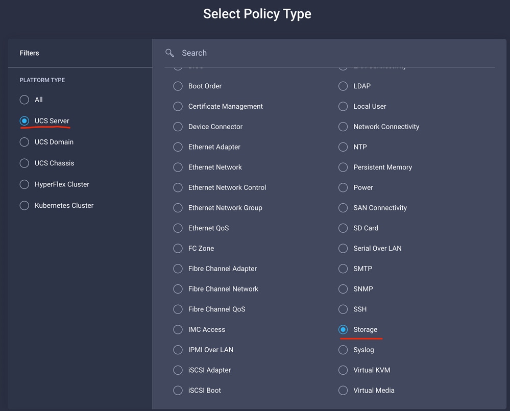 Interface de usuário de configuração UCS