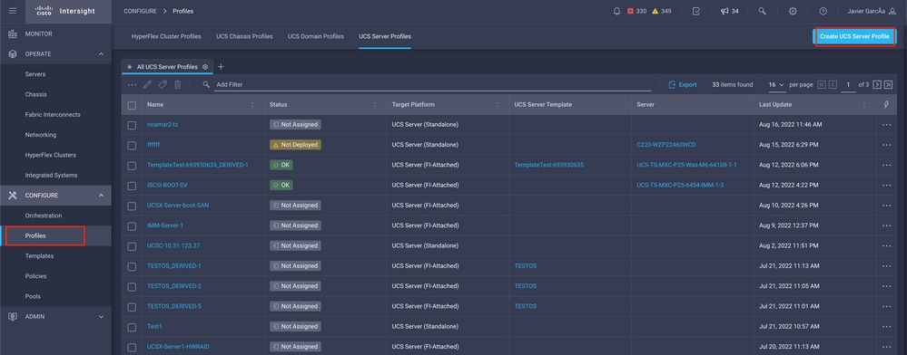 Interface de usuário de configuração UCS