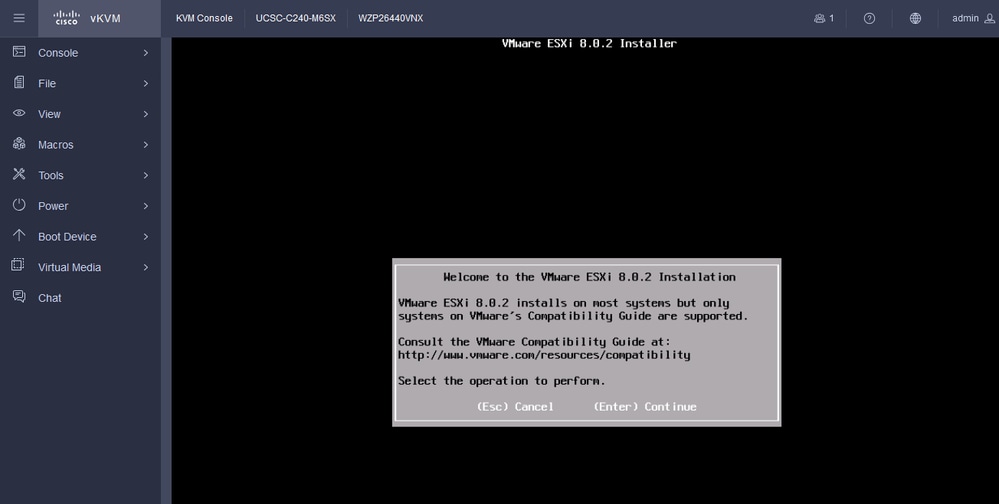 ESXi Welcome Screen