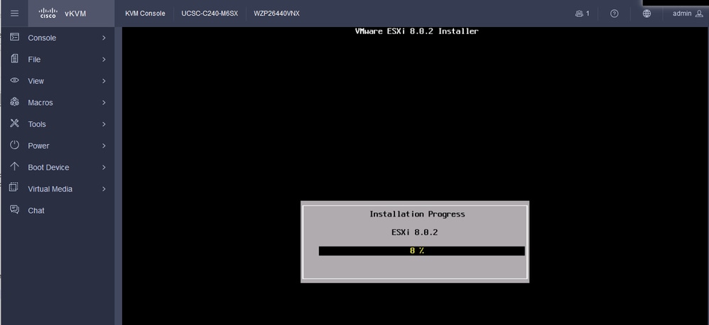 ESXI Install Progress