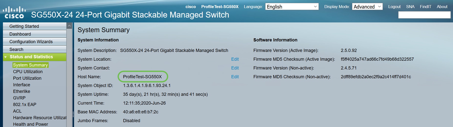 Once the values get updated on the device using the PnP configuration template it reflects on the device GUI.