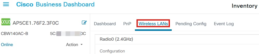 Navigate to the Wireless LANs tab. 