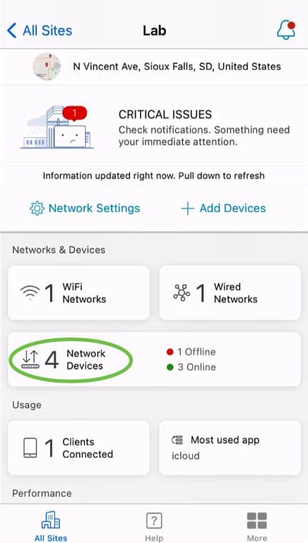 Select Network Devices.