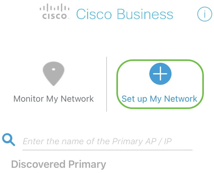 Select Set up My Network