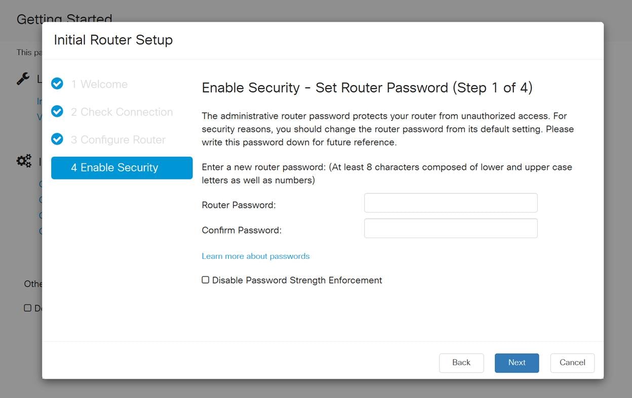 Enter a password that conforms with the strength requirements. Click Next. Take note of your password for future logins. 