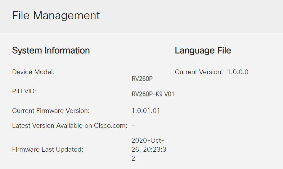 Log back into the web-based utility to verify that the router firmware has been upgraded, scroll to the System Information. 