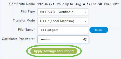 Click Apply settings and Import. 