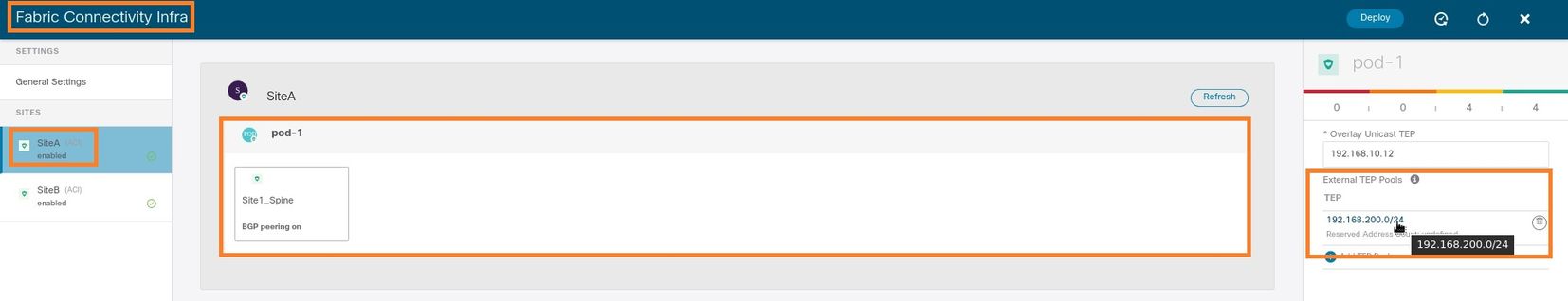 Configure Intersite L3out With ACI Multi-Site Fabrics - Infra Config External TEP Pool