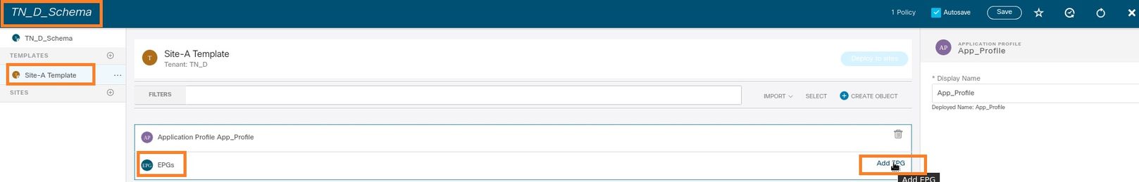 Configure Intersite L3out With ACI Multi-Site Fabrics - Site-A EPG