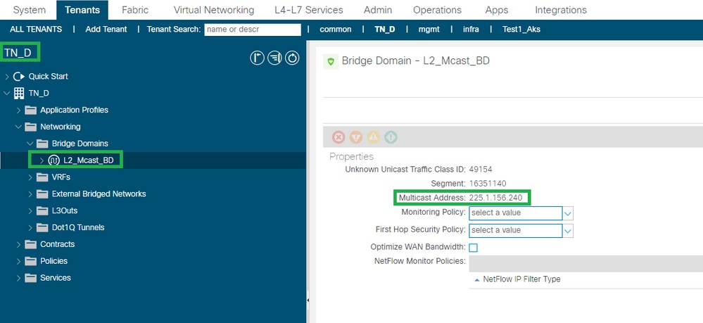 Cisco ACI - verify BD GIPO address