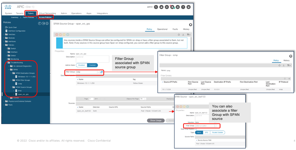 SPAN de acceso: con filtros de ACL