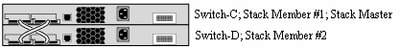 두 번째 스위치 스택은 Switch-C 및 Switch-D로 구성됩니다.