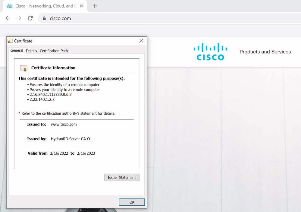 cisco.com 인증서