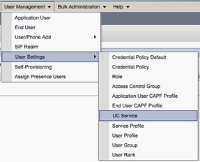 UC Service configuration