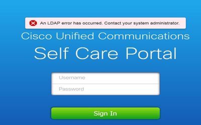 セルフケアポータルのサインインでLDAPエラーが発生しました