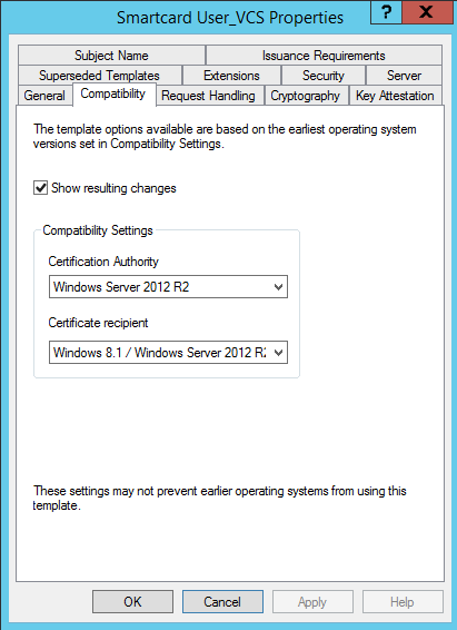 Smart Card Compatibility Settings