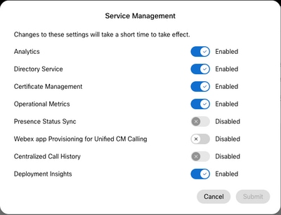 CUC Service Management