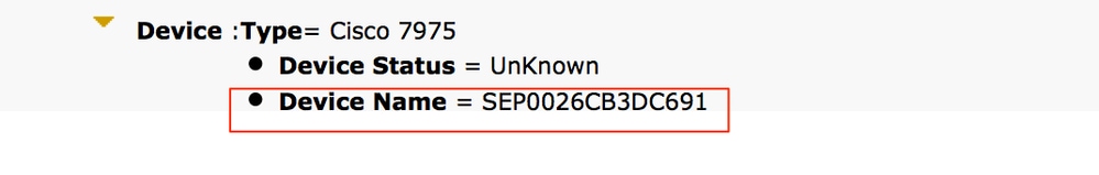 Verify the Device Name for the Desk Phone in the Dialed Number Analysis Output