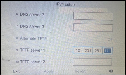 تكوين TFTP IP على الهاتف