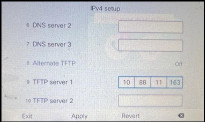 تكوين TFTP IP على الهاتف