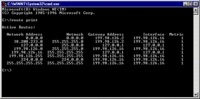 Example of the Route Command